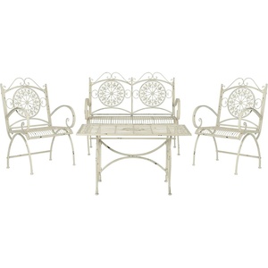 image:imageSafavieh 4 Piece Outdoor Collection Sophie Patio SetAntique White