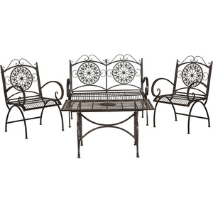 image:imageSafavieh 4 Piece Outdoor Collection Sophie Patio SetRustic Brown