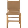 image:imageSAFAVIEH Couture Collection  Cassaphina Black Leather Dining Chair Set of 2 Top Grain Upholstered Accent Chairs with Solid Teak Wood Frame Fully Assembled SFV1610ASET2BrownNatural