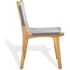 image:imageSAFAVIEH Couture Collection  Cassaphina Black Leather Dining Chair Set of 2 Top Grain Upholstered Accent Chairs with Solid Teak Wood Frame Fully Assembled SFV1610ASET2GreyNatural