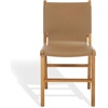 image:imageSAFAVIEH Couture Collection  Cassaphina Black Leather Dining Chair Set of 2 Top Grain Upholstered Accent Chairs with Solid Teak Wood Frame Fully Assembled SFV1610ASET2BrownNatural