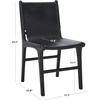 image:imageSAFAVIEH Couture Collection  Cassaphina Black Leather Dining Chair Set of 2 Top Grain Upholstered Accent Chairs with Solid Teak Wood Frame Fully Assembled SFV1610ASET2BlackBlack