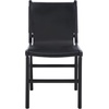 image:imageSAFAVIEH Couture Collection  Cassaphina Black Leather Dining Chair Set of 2 Top Grain Upholstered Accent Chairs with Solid Teak Wood Frame Fully Assembled SFV1610ASET2BlackBlack