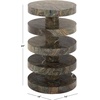 image:imageSAFAVIEH Couture Collection  Danny Red amp White Stacked Round Marble Accent Table Fully Assembled SFV5766CGreenBrown