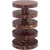 image:imageSAFAVIEH Couture Collection  Danny Red amp White Stacked Round Marble Accent Table Fully Assembled SFV5766CRedWhite