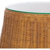 image:imageSAFAVIEH Couture Collection  Hylda Natural Rattan Accent Table Round Shape Glass Top Design Fully Assembled CWK3011ANatural
