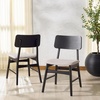 image:imageSAFAVIEH Couture Collection  Madina Walnut amp Beige MidCentury Dining Chair Set of 2 Upholstered Linen Seat Modern Wood Design SFV6706ASET2BlackLight Grey
