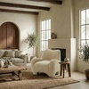 image:imageSAFAVIEH Couture Collection  Randal Olive Green Chenille Accent Chair Modern Sculptural Lounge Seating Fully Assembled SFV4878BLight Brown Chenille