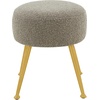 image:imageSAFAVIEH Couture Collection Anna Ivory BoucleGold Foot Stool OttomanLight GreyGold