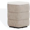image:imageSAFAVIEH Couture Collection Rosaria Dark Green Chenille Upholstered Hexagon Shape Ottoman Foot Stool Accent Pouf Fully AssembledTaupe