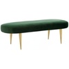 image:imageSAFAVIEH Couture Home Collection Corinne Glam Marigold Velvet Living Room Bedroom Dining Foyer Entryway Ottoman Oval BenchEmerald  Gold