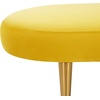 image:imageSAFAVIEH Couture Home Collection Corinne Glam Marigold Velvet Living Room Bedroom Dining Foyer Entryway Ottoman Oval BenchMarigold