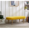 image:imageSAFAVIEH Couture Home Collection Corinne Glam Marigold Velvet Living Room Bedroom Dining Foyer Entryway Ottoman Oval BenchMarigold