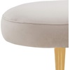 image:imageSAFAVIEH Couture Home Collection Corinne Glam Marigold Velvet Living Room Bedroom Dining Foyer Entryway Ottoman Oval BenchPale Taupe  Gold