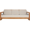 image:imageSAFAVIEH Couture Outdoor  Andros Sofa  Brown amp Beige  Brazilian Teak Wood  Slatted Design with Removable Cushions  Ideal for Patio Deck Porch Backyard 16 Seat Height CPT1010A