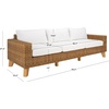 image:imageSAFAVIEH Couture Outdoor  Margarita Wicker Sofa  Brown amp White  Performance Linen amp Aluminum Frame  Ideal for Patio Deck Porch Backyard 945W x 335D x 272H CPT2102ANaturalWhite