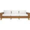 image:imageSAFAVIEH Couture Outdoor  Margarita Wicker Sofa  Brown amp White  Performance Linen amp Aluminum Frame  Ideal for Patio Deck Porch Backyard 945W x 335D x 272H CPT2102ANaturalWhite