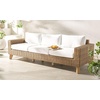 image:imageSAFAVIEH Couture Outdoor  Margarita Wicker Sofa  Brown amp White  Performance Linen amp Aluminum Frame  Ideal for Patio Deck Porch Backyard 945W x 335D x 272H CPT2102ANaturalWhite