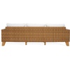 image:imageSAFAVIEH Couture Outdoor  Margarita Wicker Sofa  Brown amp White  Performance Linen amp Aluminum Frame  Ideal for Patio Deck Porch Backyard 945W x 335D x 272H CPT2102ANaturalWhite