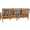 image:imageSAFAVIEH Couture Outdoor  Martinique 3Seat Sofa  Natural amp Dark Brown  Solid Wood  Slatted Coastal Design  Ideal for Patio Deck Porch Backyard 183 Seat Height CPT1013GNatural TeakTaupe