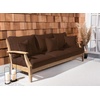 image:imageSAFAVIEH Couture Outdoor  Martinique 3Seat Sofa  Natural amp Dark Brown  Solid Wood  Slatted Coastal Design  Ideal for Patio Deck Porch Backyard 183 Seat Height CPT1013GNaturalDark Brown