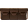 image:imageSAFAVIEH Couture Outdoor  Martinique 3Seat Sofa  Natural amp Dark Brown  Solid Wood  Slatted Coastal Design  Ideal for Patio Deck Porch Backyard 183 Seat Height CPT1013GNaturalDark Brown