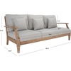image:imageSAFAVIEH Couture Outdoor  Martinique 3Seat Sofa  Natural amp Dark Brown  Solid Wood  Slatted Coastal Design  Ideal for Patio Deck Porch Backyard 183 Seat Height CPT1013GNaturalGrey