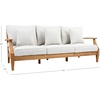 image:imageSAFAVIEH Couture Outdoor  Martinique 3Seat Sofa  Natural amp Dark Brown  Solid Wood  Slatted Coastal Design  Ideal for Patio Deck Porch Backyard 183 Seat Height CPT1013GWhiteNatural Teak