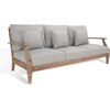 image:imageSAFAVIEH Couture Outdoor  Martinique 3Seat Sofa  Natural amp Dark Brown  Solid Wood  Slatted Coastal Design  Ideal for Patio Deck Porch Backyard 183 Seat Height CPT1013GNaturalGrey