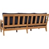 image:imageSAFAVIEH Couture Outdoor  Martinique 3Seat Sofa  Natural amp Dark Brown  Solid Wood  Slatted Coastal Design  Ideal for Patio Deck Porch Backyard 183 Seat Height CPT1013GNatural TeakNavy