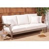 image:imageSAFAVIEH Couture Outdoor  Martinique 3Seat Sofa  Natural amp Dark Brown  Solid Wood  Slatted Coastal Design  Ideal for Patio Deck Porch Backyard 183 Seat Height CPT1013GLight GreyBeige