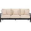 image:imageSAFAVIEH Couture Outdoor  Martinique 3Seat Sofa  Natural amp Dark Brown  Solid Wood  Slatted Coastal Design  Ideal for Patio Deck Porch Backyard 183 Seat Height CPT1013GBlack