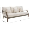 image:imageSAFAVIEH Couture Outdoor  Martinique 3Seat Sofa  Natural amp Dark Brown  Solid Wood  Slatted Coastal Design  Ideal for Patio Deck Porch Backyard 183 Seat Height CPT1013GLight GreyBeige