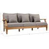 image:imageSAFAVIEH Couture Outdoor  Martinique 3Seat Sofa  Natural amp Dark Brown  Solid Wood  Slatted Coastal Design  Ideal for Patio Deck Porch Backyard 183 Seat Height CPT1013GNatural TeakTaupe