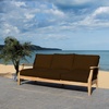 image:imageSAFAVIEH Couture Outdoor  Martinique 3Seat Sofa  Natural amp Dark Brown  Solid Wood  Slatted Coastal Design  Ideal for Patio Deck Porch Backyard 183 Seat Height CPT1013GNaturalDark Brown