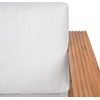image:imageSAFAVIEH Couture Outdoor Patio Furniture Collection  Saint Lucia Natural Teak Wood Patio Loveseat with White Cushions Reeded Outdoor Loveseat CPT1073ANaturalWhite