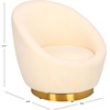 image:imageSAFAVIEH Couture Pippa Faux Lamb Wool Swivel ChairIvoryGold