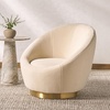 image:imageSAFAVIEH Couture Pippa Faux Lamb Wool Swivel ChairIvoryGold
