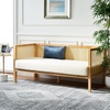 image:imageSAFAVIEH Home Collection Dune Coastal Natural Rattan 3Seater Sofa with White CushionWhiteNatural