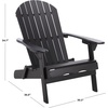image:imageSAFAVIEH Outdoor  Eden Adirondack Chair  White Solid Wood  Weather Resistant  Ideal for Patio Deck Porch Backyard 175 Seat Height PAT6000EBlack