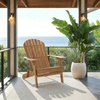 image:imageSAFAVIEH Outdoor  Eden Adirondack Chair  White Solid Wood  Weather Resistant  Ideal for Patio Deck Porch Backyard 175 Seat Height PAT6000ETeak