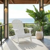 image:imageSAFAVIEH Outdoor  Eden Adirondack Chair  White Solid Wood  Weather Resistant  Ideal for Patio Deck Porch Backyard 175 Seat Height PAT6000EWhite