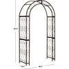 image:imageSAFAVIEH Outdoor  Pagan Victorian Garden Arch  Black Iron Trellis Arbor  Decorative Climbing Plant Support for Garden Lawn amp Walkway 48 W x 185 D x 84 H PAT5007ERustic Brown