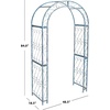 image:imageSAFAVIEH Outdoor  Pagan Victorian Garden Arch  Black Iron Trellis Arbor  Decorative Climbing Plant Support for Garden Lawn amp Walkway 48 W x 185 D x 84 H PAT5007EMossy Blue