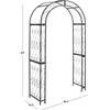 image:imageSAFAVIEH Outdoor  Pagan Victorian Garden Arch  Black Iron Trellis Arbor  Decorative Climbing Plant Support for Garden Lawn amp Walkway 48 W x 185 D x 84 H PAT5007EBlack
