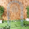 image:imageSAFAVIEH Outdoor  Pagan Victorian Garden Arch  Black Iron Trellis Arbor  Decorative Climbing Plant Support for Garden Lawn amp Walkway 48 W x 185 D x 84 H PAT5007EMossy Blue