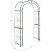 image:imageSAFAVIEH Outdoor  Pagan Victorian Garden Arch  Black Iron Trellis Arbor  Decorative Climbing Plant Support for Garden Lawn amp Walkway 48 W x 185 D x 84 H PAT5007EAntique Dark Green