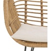 image:imageSAFAVIEH Outdoor Collection Alton Light Brown RattanWhite Seat Cushion 3Piece Patio Lounge Bistro Set with Table PAT9004ABrown  Beige