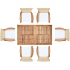 image:imageSAFAVIEH Outdoor Collection Ashwin NaturalWhite Cushion Faux Rattan Dining Set