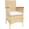 image:imageSAFAVIEH Outdoor Collection Ashwin NaturalWhite Cushion Faux Rattan Dining Set